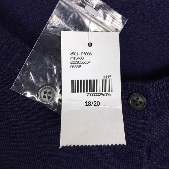 LANE BRYANT Cardigan Sweater Button Up Solid Purple Stretch Minimalist 18/20 NWT - Picture 6 of 10